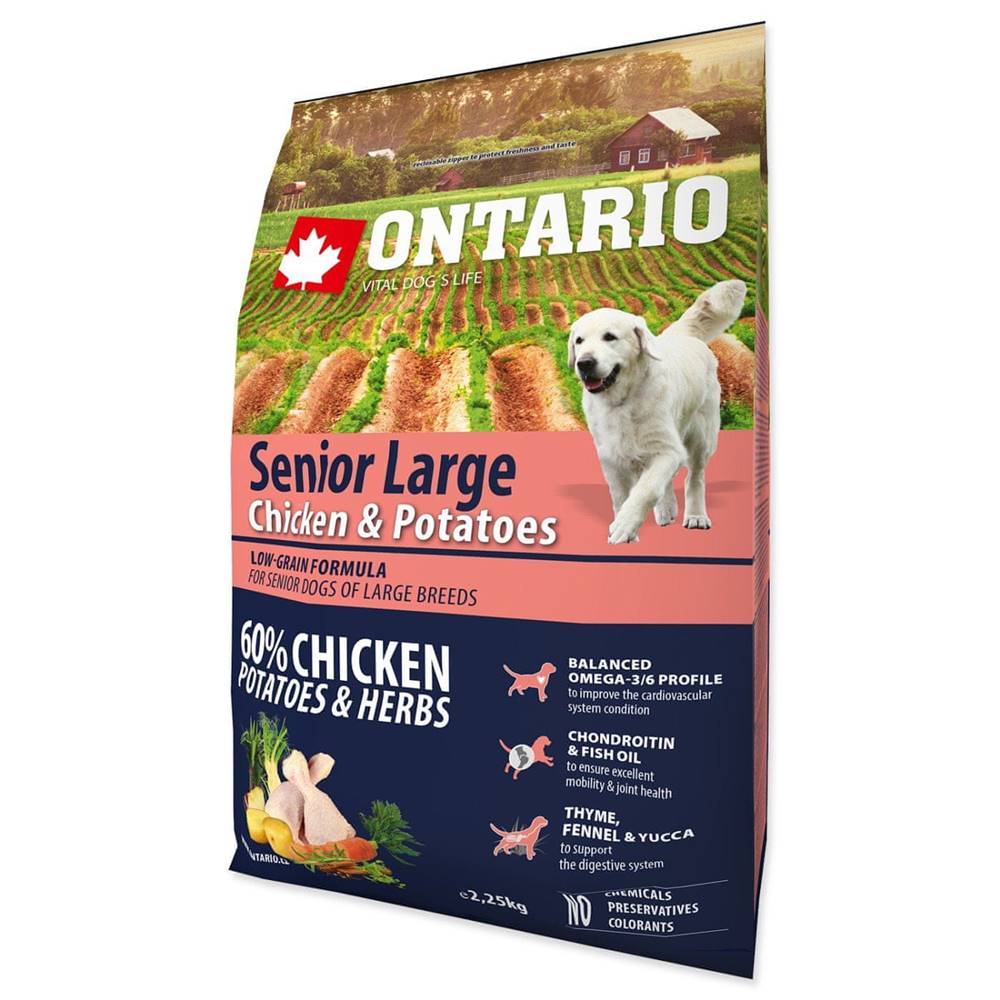 Ontario  Senior Large Chicken & Potatoes & Herbs - 2.25 kg značky Ontario